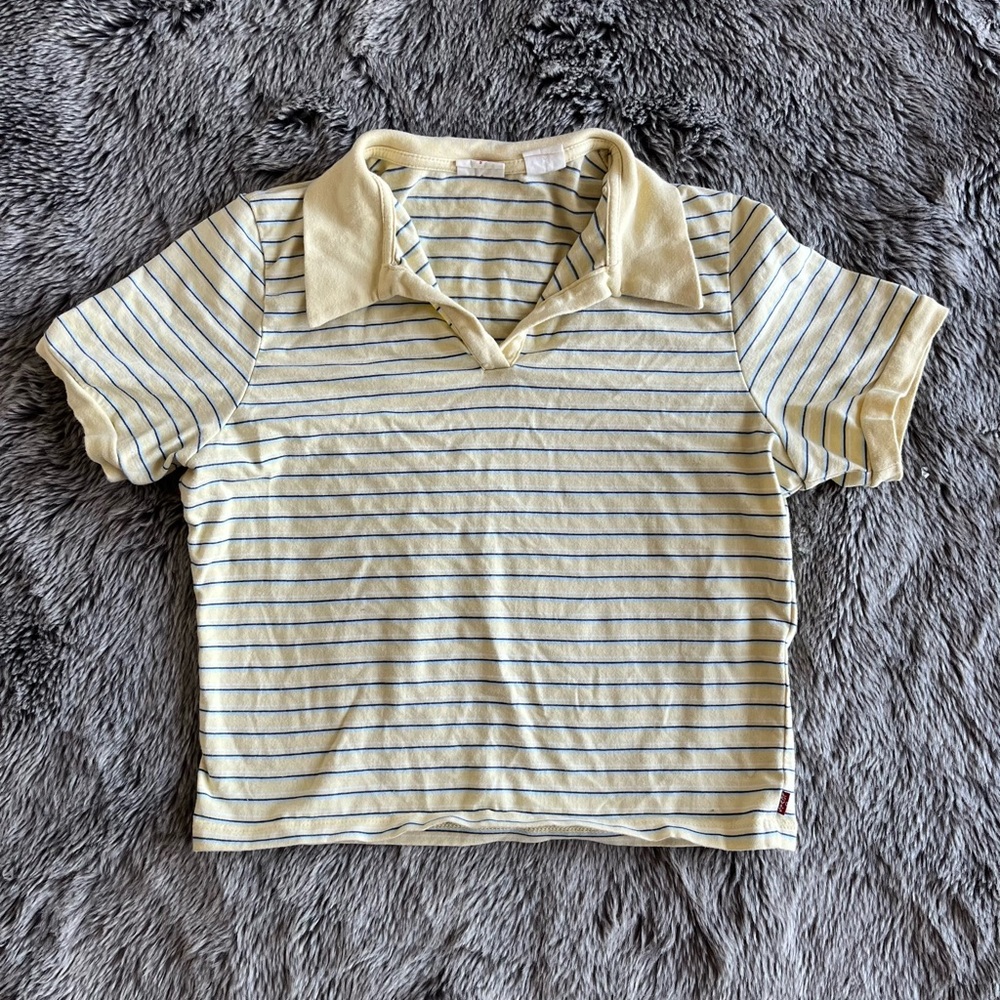 Levi’s Women’s Striped Yellow Cropped Polo